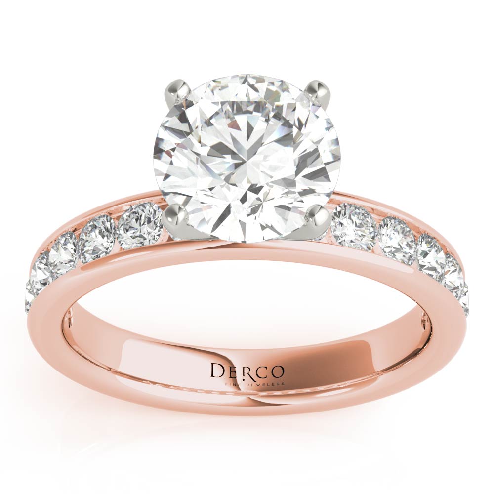 14K Rose Gold Channel Set Engagement Ring