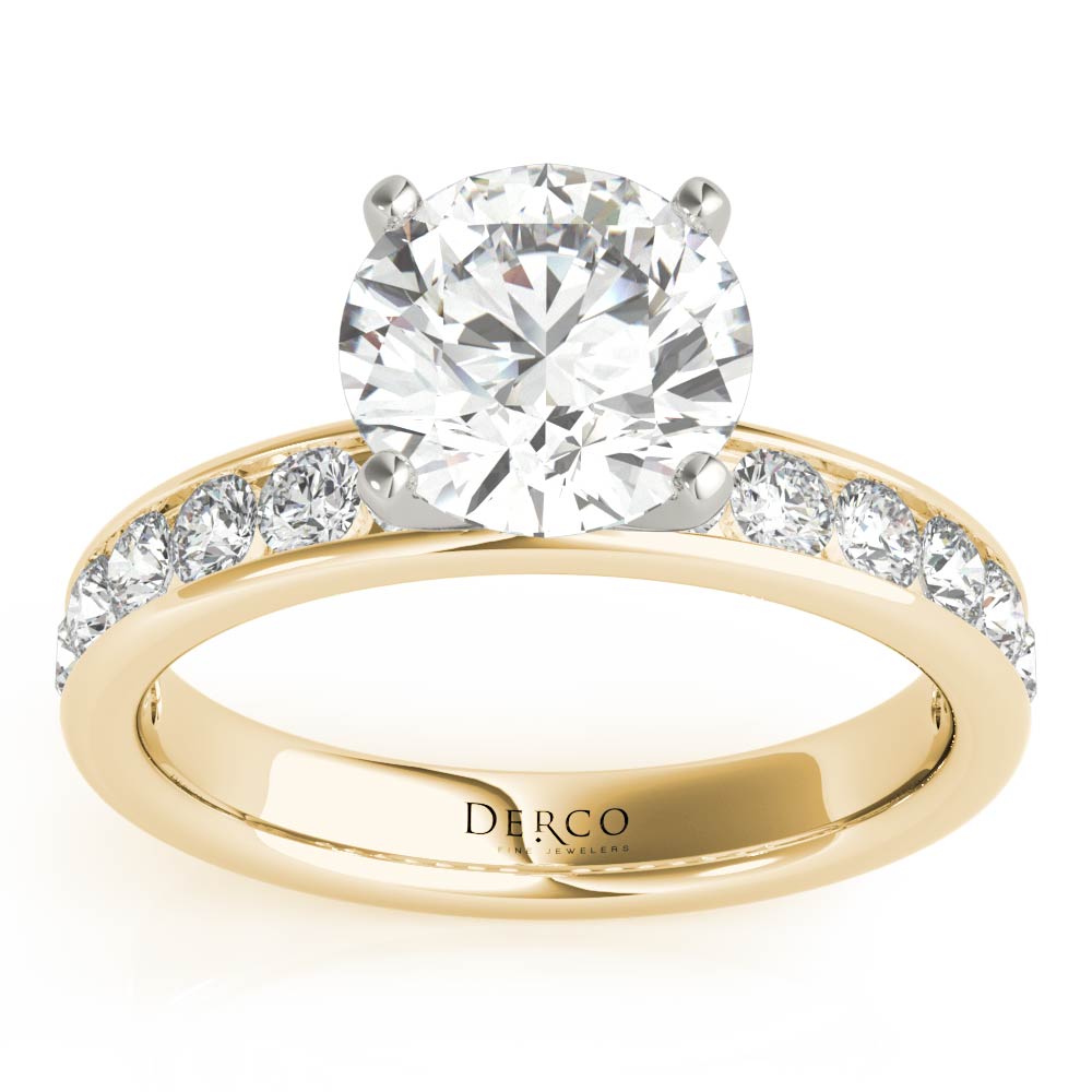 14K Yellow Gold Channel Set Engagement Ring