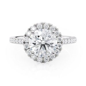 18K White Gold Halo Engagement Ring