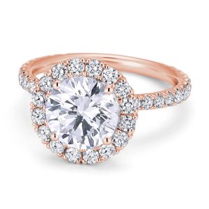 14K Rose Gold Large Halo Engagement Ring 14K Rose Gold Large Halo Engagement Ring