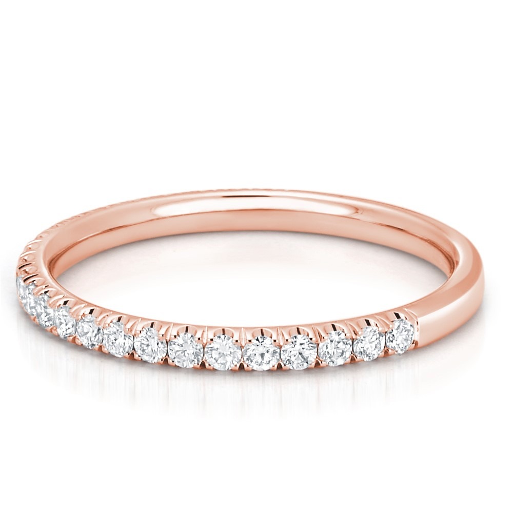 14k Rose Gold Petite Diamond Wedding Band