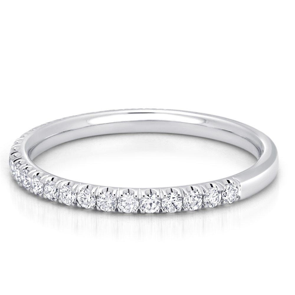 18k White Gold Petite Diamond Wedding Band