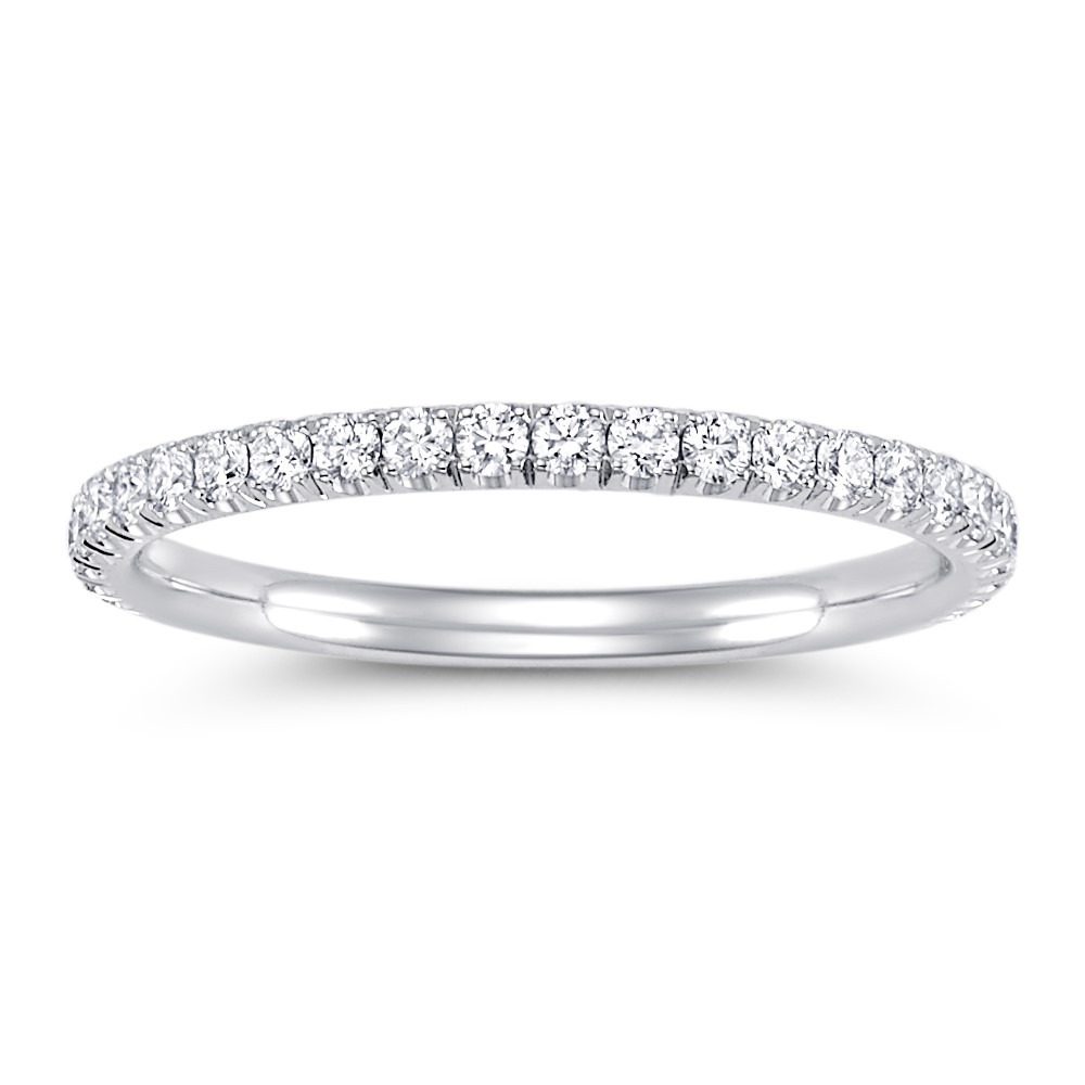 Platinum Petite Diamond Wedding Band