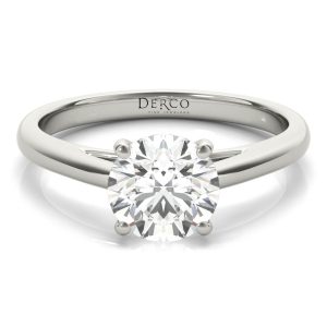 Platinum White Cathedral Solitaire Engagement Ring