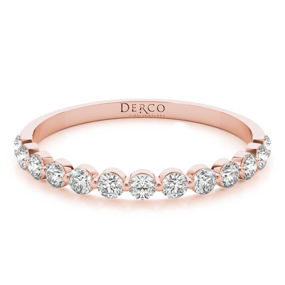 14K Rose Gold Petite Single Prong Band