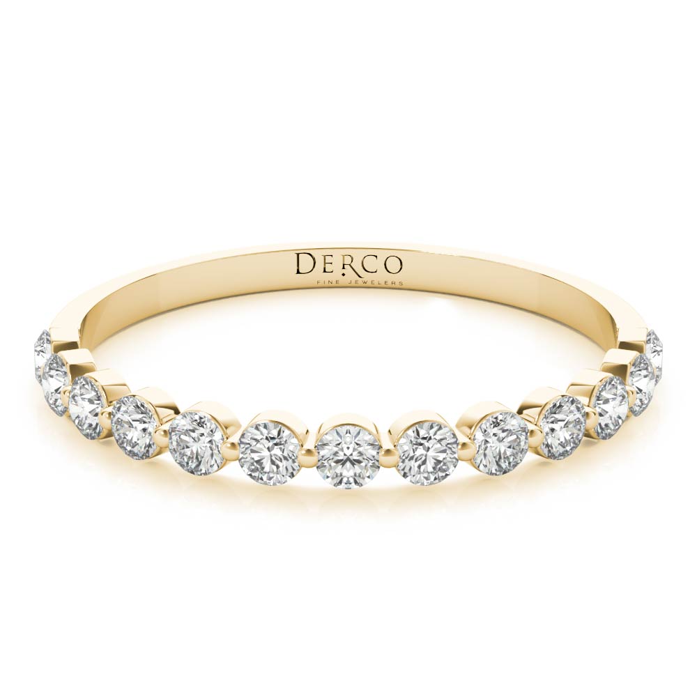 14K Yellow Gold Petite Single Prong Band