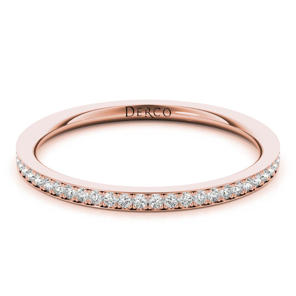 14K Rose Gold Petite Pave Band