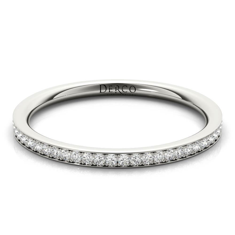 Platinum Gold Petite Pave Band