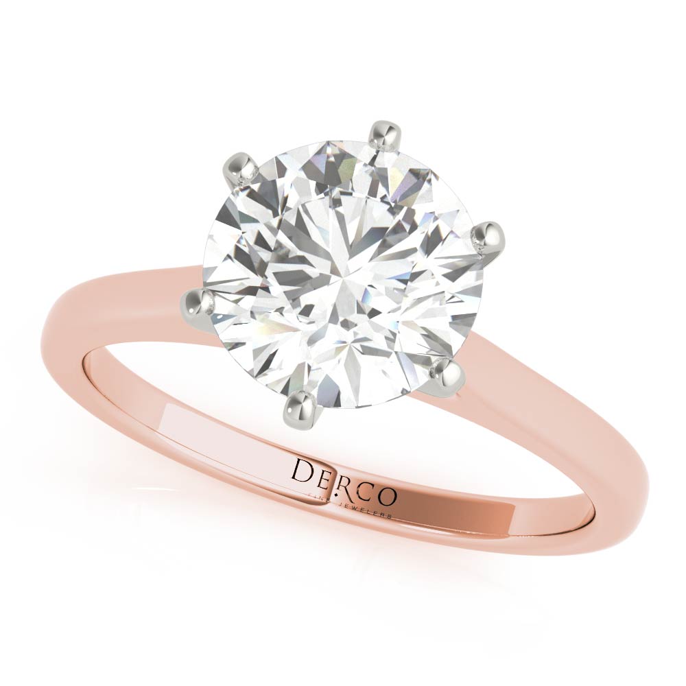 14K Rose Gold Petite Cathedral Solitaire Engagement Ring