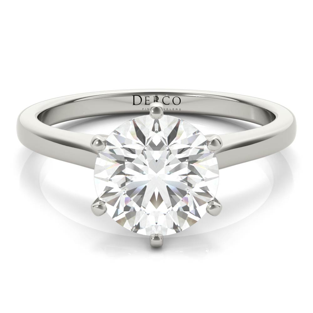 Platinum Petite Cathedral Solitaire Engagement Ring