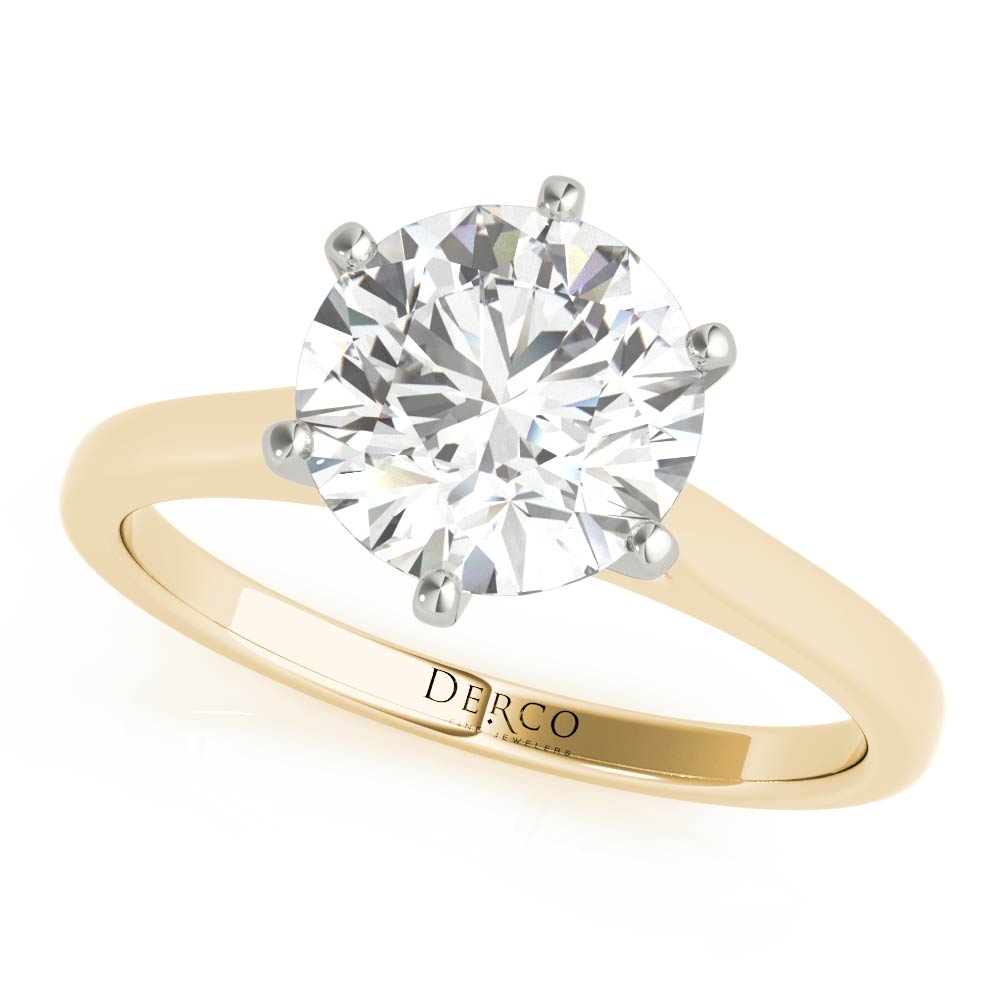 18K Yellow Gold Petite Cathedral Solitaire Engagement Ring