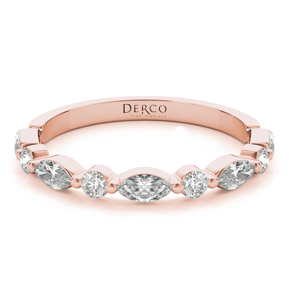 14K Rose Gold Floating Single Prong Diamond Band
