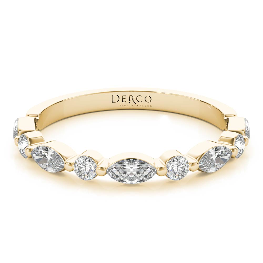 14K Yellow Gold Floating Single Prong Diamond Band