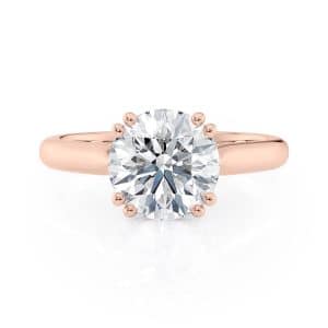 14K Rose Gold Double Prong Basket Engagement Ring