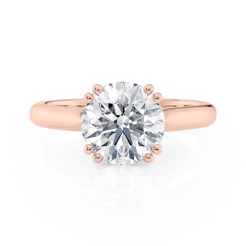 14K Rose Gold Double Prong Basket Engagement Ring
