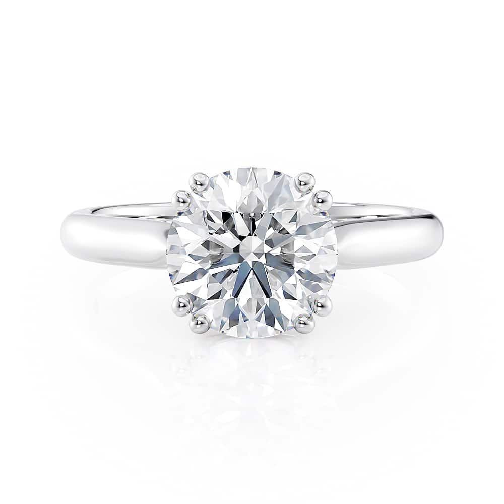 Platinum Double Prong Basket Engagement Ring