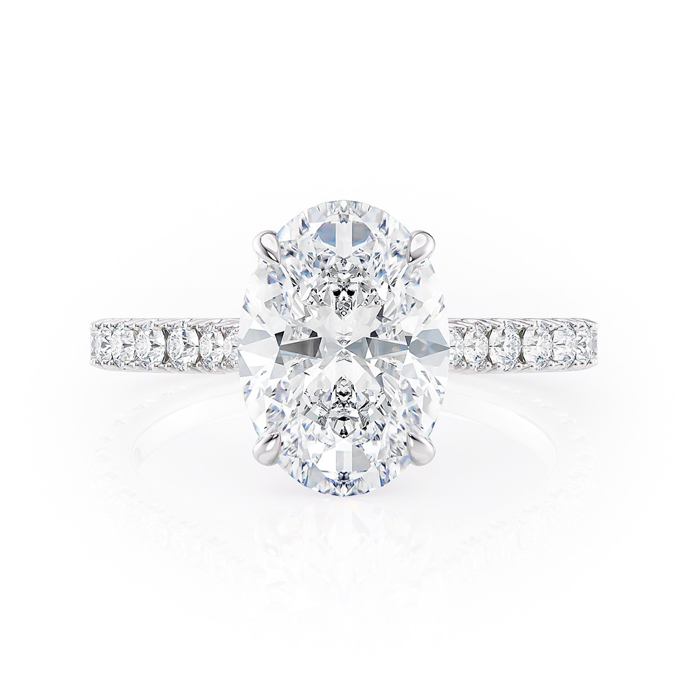 Platinum U Prong Tapered Cathedral Engagement Ring