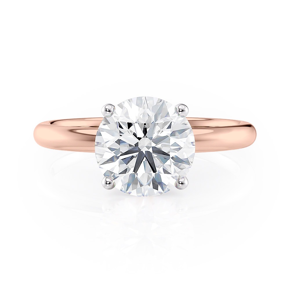 14K Rose Gold Rounded 2mm Solitaire engagement ring