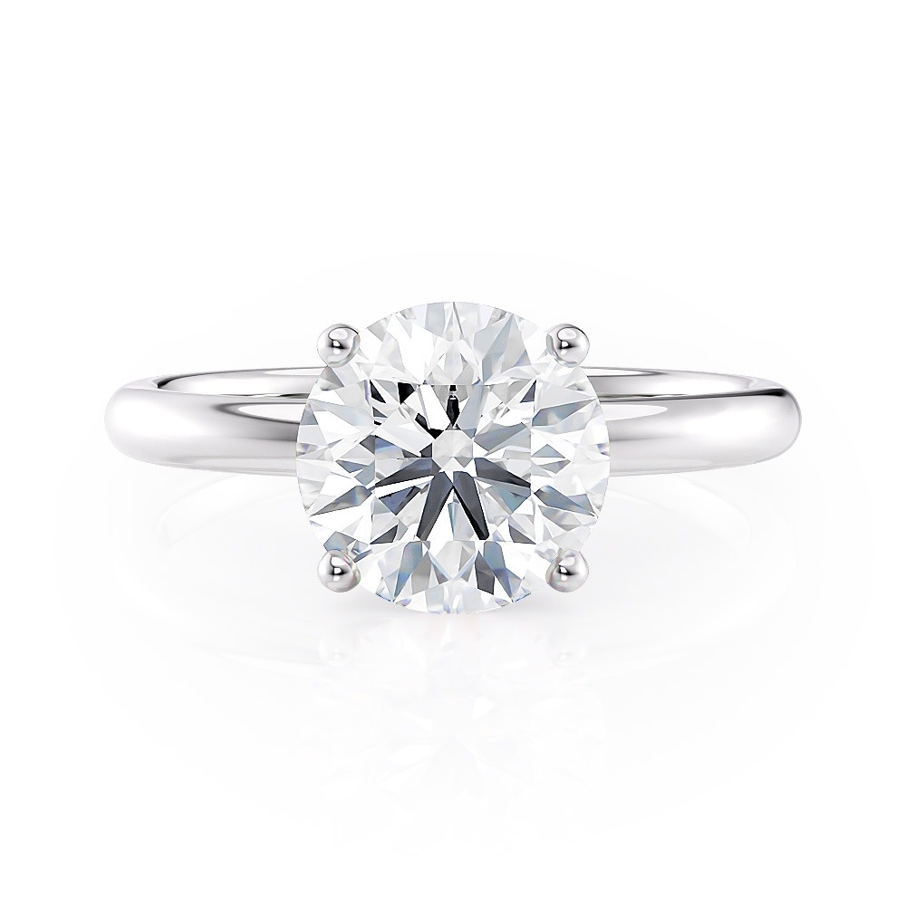 14K White Gold Rounded 2mm Solitaire engagement ring