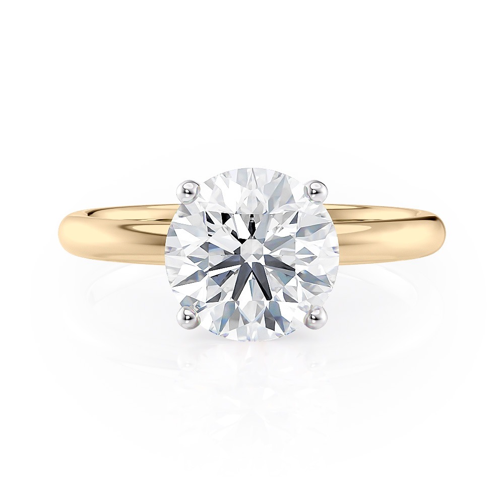 14K Yellow Gold Rounded 2mm Solitaire engagement ring