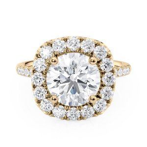 18K Yellow Gold Large Halo Engagement Ring 18K Yellow Gold Large Halo Engagement Ring