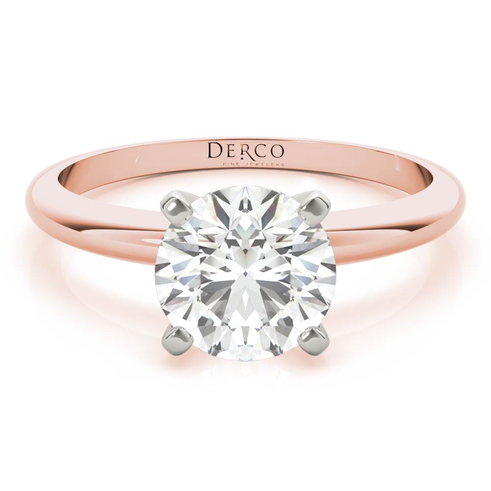 14K Rose Gold Solitaire 4 Prong Engagement Ring