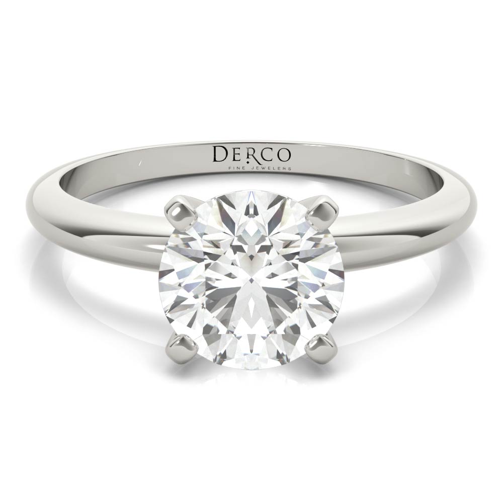 Platinum Solitaire 4 Prong Engagement Ring