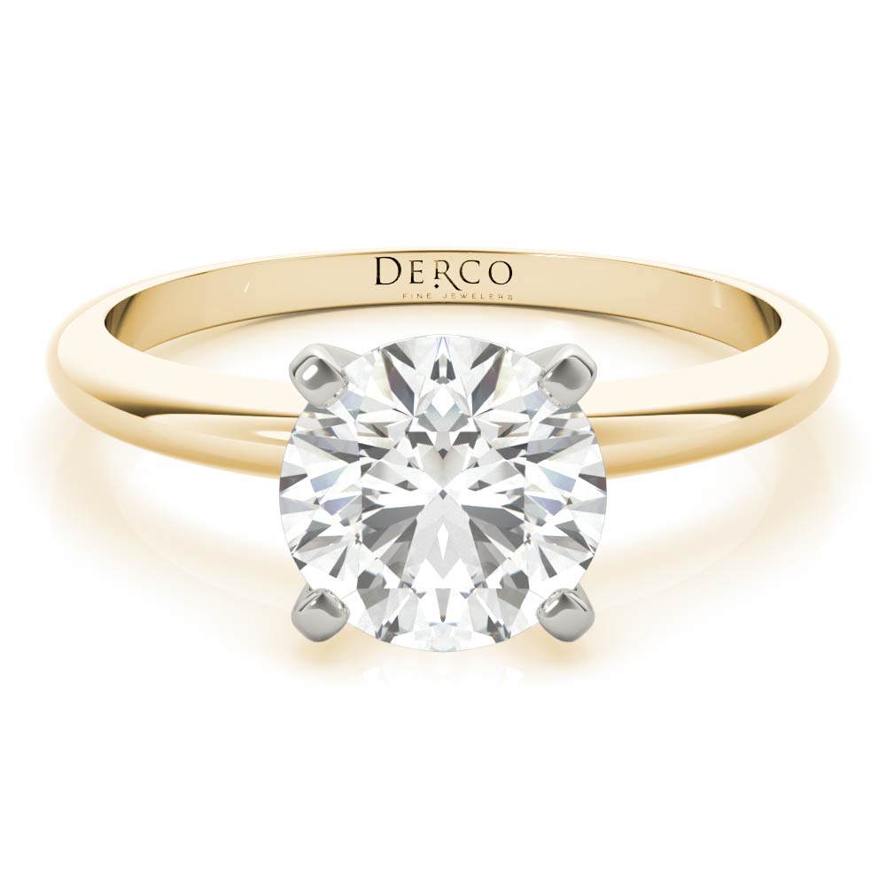 14K Yellow Gold Solitaire 4 Prong Engagement Ring