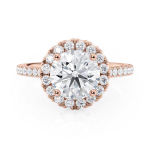 14K Rose Gold Halo Engagement Ring 14K Rose Gold Halo Engagement Ring