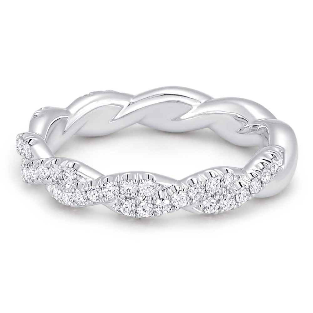 Platinum Diamond Twist Wedding Band