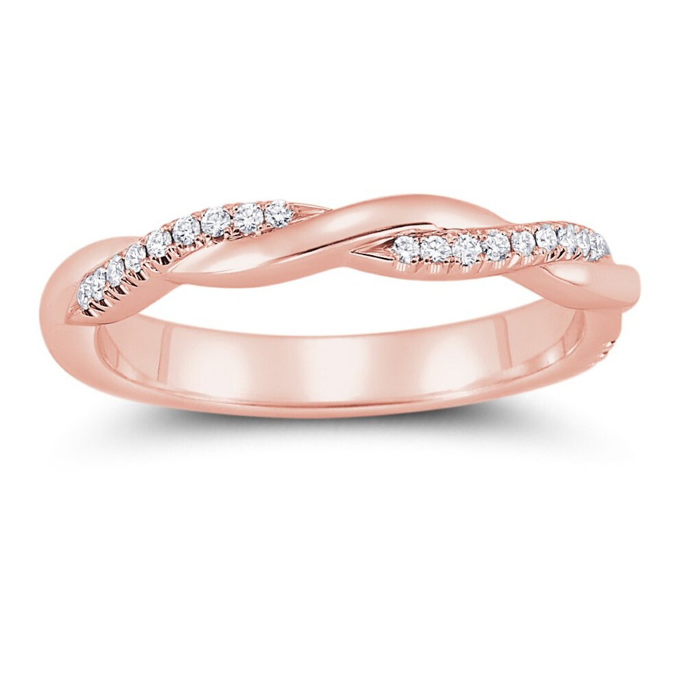 14K Rose Gold Petite Vine Twist Diamond Band