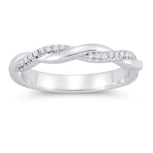 Platinum Vine Twist Diamond Band