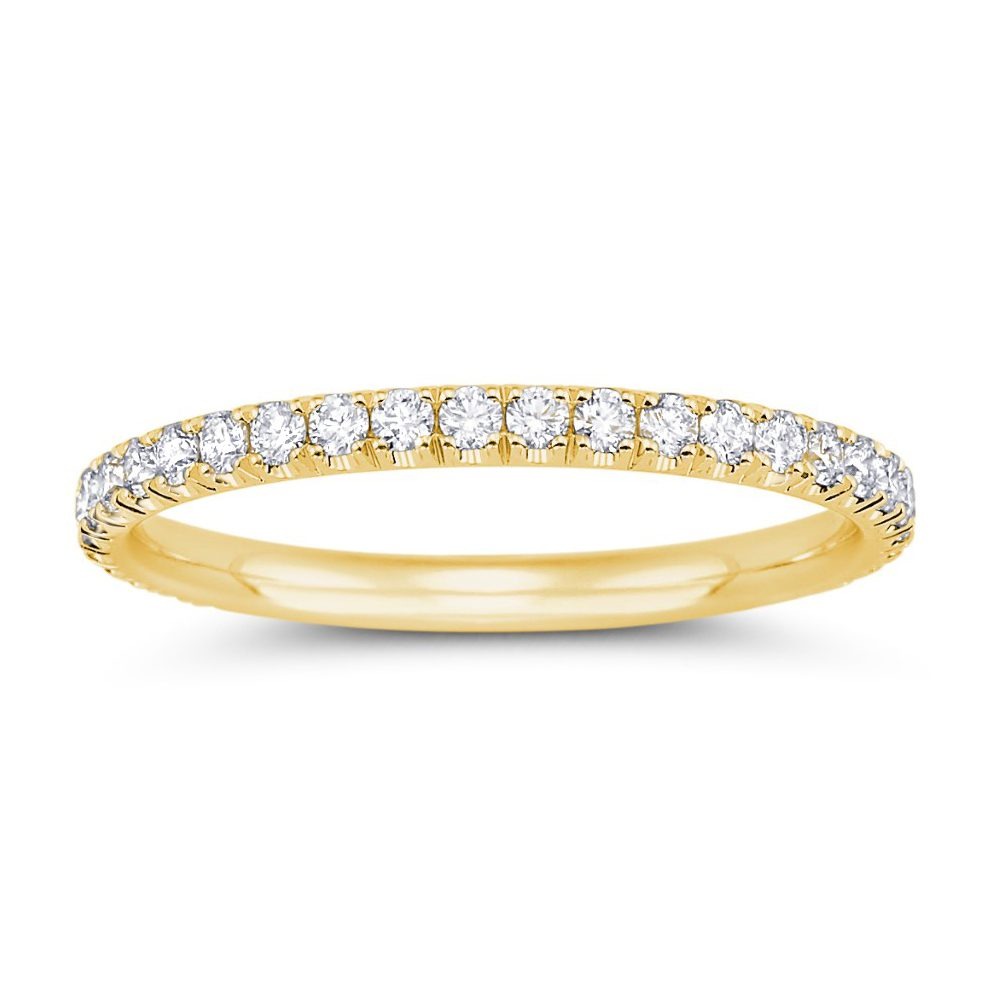 14k Yellow Gold Petite Diamond Eternity Wedding Band