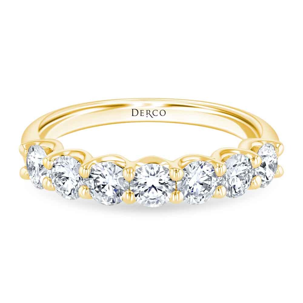 18K Yellow Gold Single Shared Prong U Diamond Band (1.08 CTW)