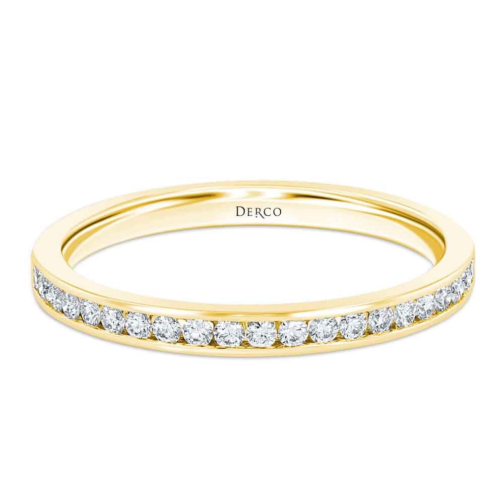 14K Yellow Gold Low Profile Diamond Channel Band (0.20 CTW)