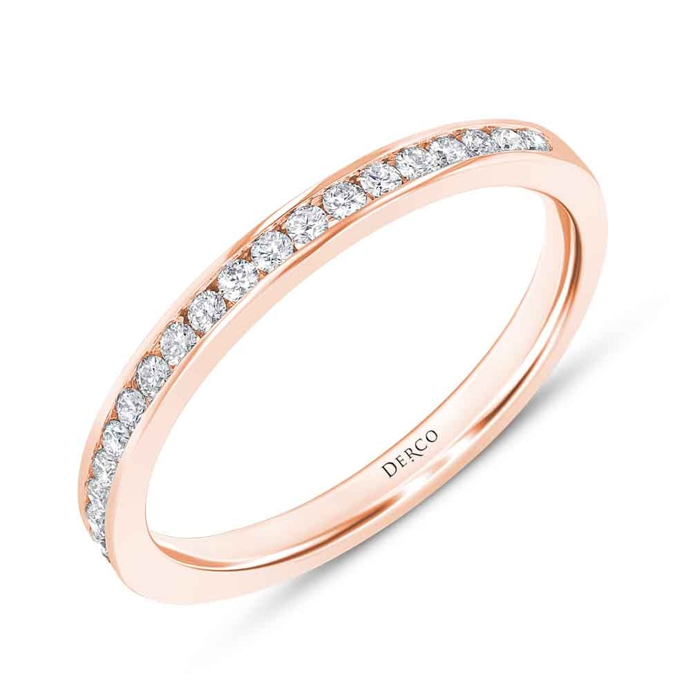 14K Rose Gold Low Profile Diamond Channel Band (0.20 CTW)