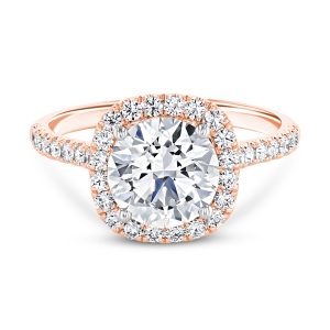 14K Rose Gold Petite Cushion Halo Engagement Ring 14K Rose Gold Petite Cushion Halo Engagement Ring