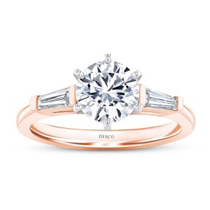14K Rose Gold Tapered Baguette Diamond Engagement Ring 14K Rose Gold Tapered Baguette Diamond Engagement Ring