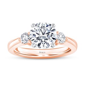 14K Rose Gold Three Stone Diamond Engagement Ring 14K Rose Gold Three Stone Diamond Engagement Ring