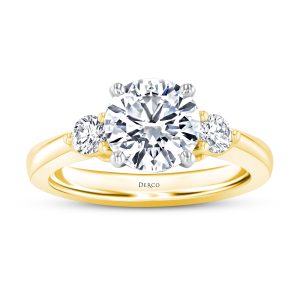 18K Yellow Gold Three Stone Diamond Engagement Ring 18K Yellow Gold Three Stone Diamond Engagement Ring