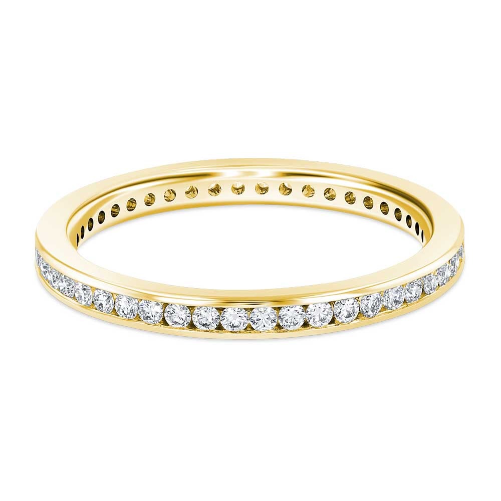 18K Yellow Gold Low Profile Diamond Channel Eternity Band