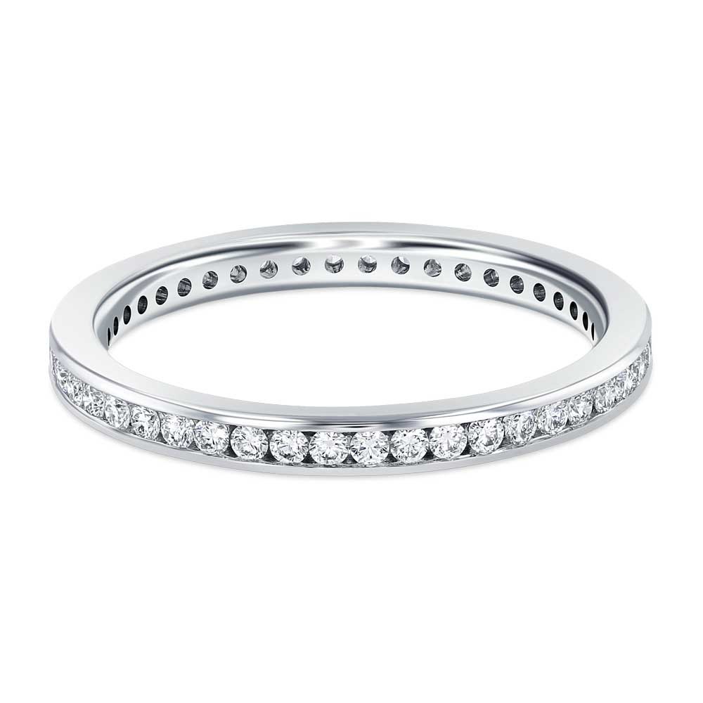 14K White Gold Low Profile Diamond Channel Eternity Band