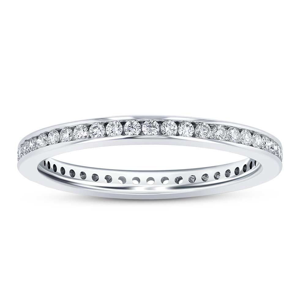 Platinum Low Profile Diamond Channel Eternity Band