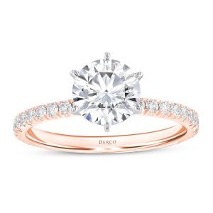 14K Rose Gold Petite Micro Pave Engagement Ring 14K Rose Gold Petite Micro Pave Engagement Ring