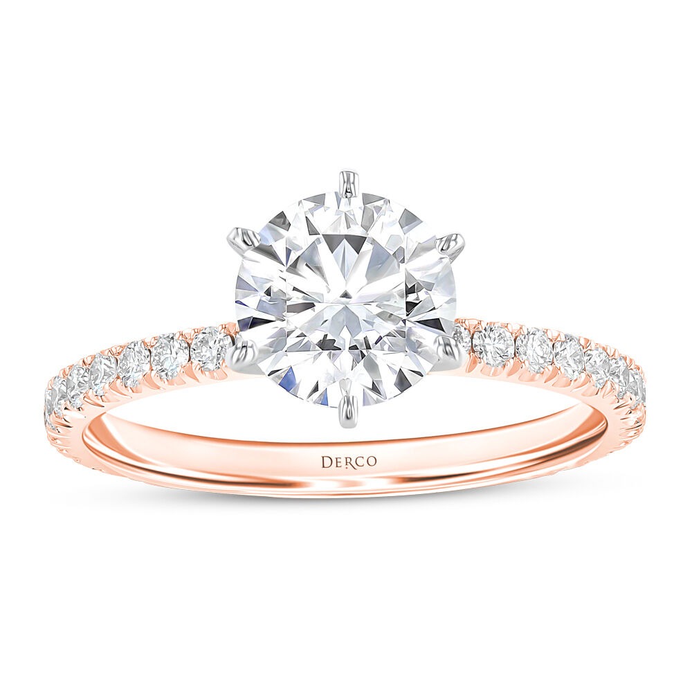14K Rose Gold Petite Micro Pave Engagement Ring