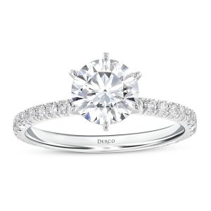 Platinum Petite Micro Pave Engagement Ring