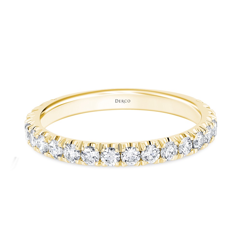 18k Yellow Gold Diamond Wedding Band (2.45mm)