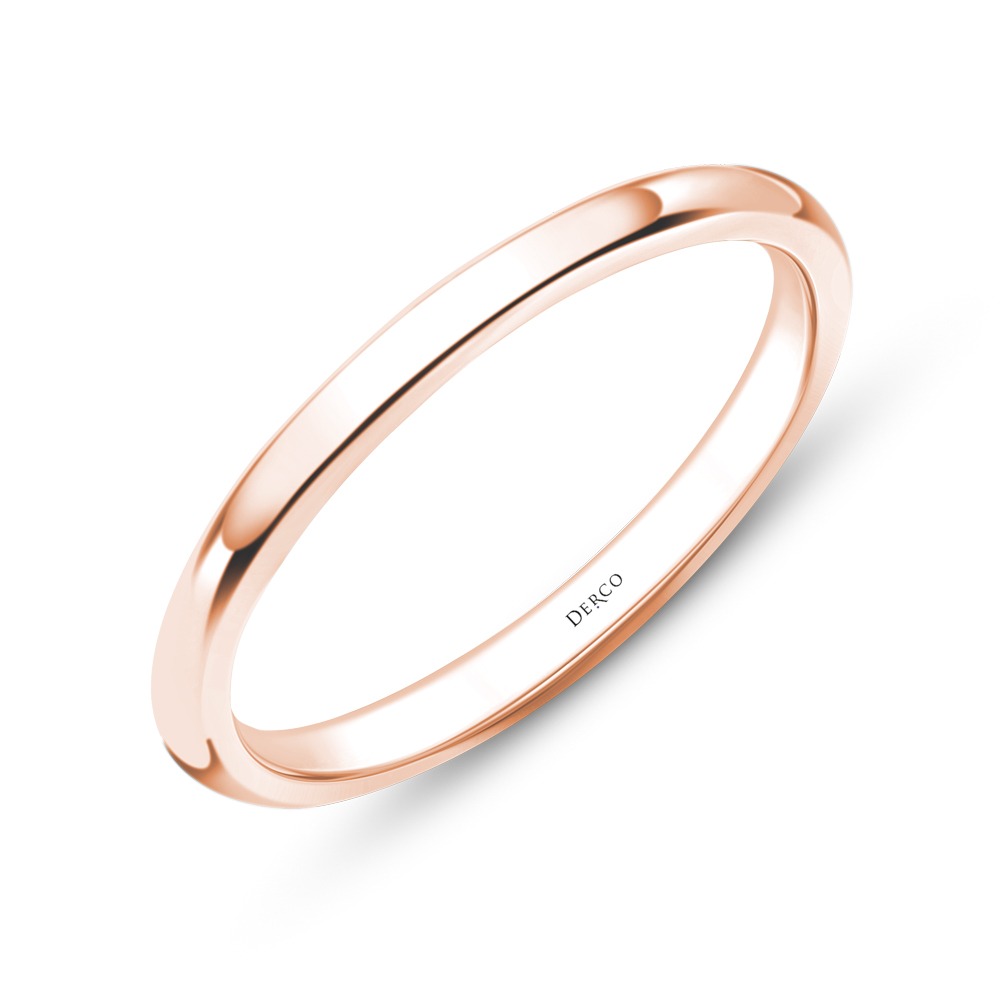 14K Rose Gold Petite Comfort Fit Wedding Band (2mm)