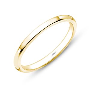 14K Yellow Gold Petite Comfort Fit Wedding Band (2mm)