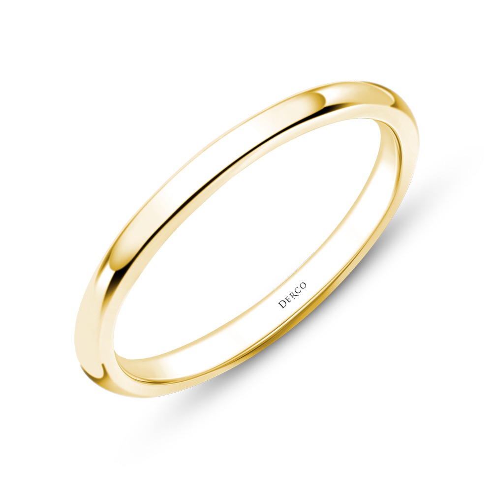 18K Yellow Gold Petite Comfort Fit Wedding Band (2mm)